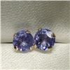 Image 4 : 10K Yellow Gold Tanzanite(0.54ct) Fw Pearl 2 In 1 Earrings, Made in Canada