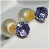 Image 5 : 10K Yellow Gold Tanzanite(0.54ct) Fw Pearl 2 In 1 Earrings, Made in Canada
