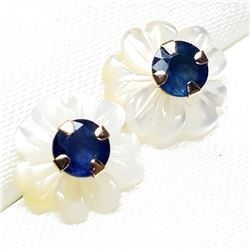 10K Yellow Gold Sapphire(0.46ct) 2 In 1 Earrings, Made in Canada