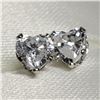 Image 3 : 14K White Gold Cubic Zirconia 10Kt Back Earrings (4mmmm), Made in Canada