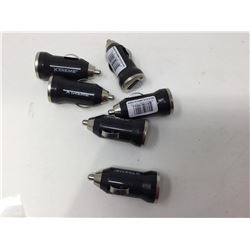 Lot of USB Phone Car Chargers (6ct) Black