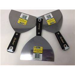 Lot of 6 inch Steel Head Taping Knives (3 ct)