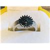 Image 1 : Ladies .925 Silver Black Diamond .50 Carat Cluster ring Appraisal $500