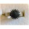 Image 2 : Ladies .925 Silver Black Diamond .50 Carat Cluster ring Appraisal $500