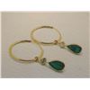 Image 2 : Ladies 1.5 carat Emerald Pear Cut Earrings set in 14K Gold, with appraisal$1200.00