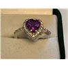 Image 1 : Ladies Heart Cut amethyst Solitaire Cluster Dress Ring