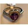 Image 2 : Ladies Heart Cut amethyst Solitaire Cluster Dress Ring