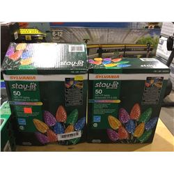 Stay-Lit 50 LED C9 Lights Multi-Color Lot of 2