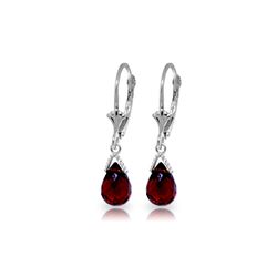 Genuine 4.5 ctw Garnet Earrings 14KT White Gold - REF-22V7W