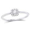 Image 1 : Diamond Solitaire Stackable Band Ring 1/5 Cttw 10kt White Gold