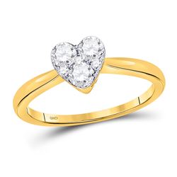 Diamond Heart Cluster Ring 1/2 Cttw 10kt Yellow Gold