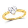 Image 1 : Diamond Heart Cluster Ring 1/2 Cttw 10kt Yellow Gold