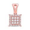 Image 1 : Diamond Square Cluster Pendant 1/4 Cttw 14kt Rose Gold