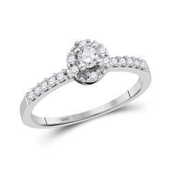 Diamond Solitaire Promise Bridal Ring 1/4 Cttw 14kt White Gold