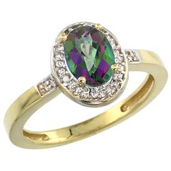 1.15 CTW Mystic Topaz & Diamond Ring 14K Yellow Gold - REF-37K9W