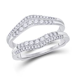 Diamond Wrap Ring Guard Enhancer 1/2 Cttw 14kt White Gold