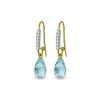 Image 1 : Genuine 4.68 ctw Blue Topaz & Diamond Earrings 14KT Yellow Gold - REF-40F7Z