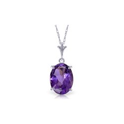 Genuine 3.12 ctw Amethyst Necklace 14KT White Gold - REF-22V2W