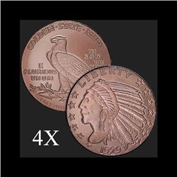 1 oz Incuse Indian .999 Fine Copper Bullion Round