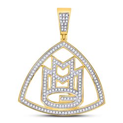 Mens Diamond Maybach Music Group Charm Pendant 1/2 Cttw 10kt Yellow Gold