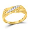 Image 1 : Mens Diamond Single Row Wedding Band Ring 1/8 Cttw 10kt Yellow Gold