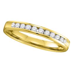 Machine Set Diamond Wedding Channel Band 1/4 Cttw 14kt Yellow Gold