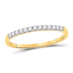 Round Pave-set Diamond Wedding Band 1/6 Cttw 10kt Yellow Gold