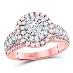 Diamond Solitaire Bridal Wedding Engagement Ring 1-1/4 Cttw 14kt Rose Gold