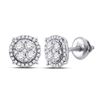 Image 1 : Diamond Circle Cluster Earrings 1/4 Cttw 10kt White Gold