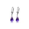 Image 1 : Genuine 4.5 ctw Amethyst Earrings 14KT White Gold - REF-22W7Y