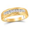 Image 1 : Diamond Single Row Channel-set Band Ring 1/6 Cttw 10kt Yellow Gold