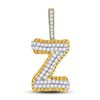 Image 1 : Mens Diamond "Z" Letter Charm Pendant 1-1/5 Cttw 10kt Yellow Gold