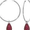 Image 1 : Genuine 6.6 ctw Ruby Earrings 14KT White Gold - REF-26M7T