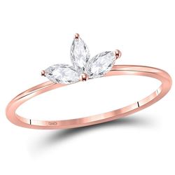 Marquise Diamond Stackable Band Ring 1/4 Cttw 10kt Rose Gold