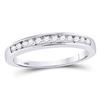 Image 1 : Diamond Wedding Channel Set Band 1/4 Cttw 14kt White Gold