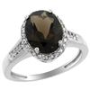 Image 1 : 2.60 CTW Quartz & Diamond Ring 10K White Gold - REF-46Y7V