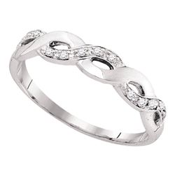 Diamond Woven Twist Band Ring 1/12 Cttw 10kt White Gold