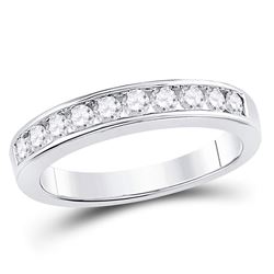 Diamond Wedding Channel Set Band 1/2 Cttw 14kt White Gold