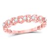 Image 1 : Diamond Flower Petal Stackable Band Ring 1/6 Cttw 10kt Rose Gold