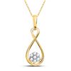 Image 1 : Diamond Infinity Cluster Pendant 1/8 Cttw 10kt Yellow Gold