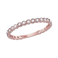 Diamond Bezel Set Stackable Band Ring 1/5 Cttw 10kt Rose Gold