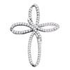 Image 1 : Diamond Cross Religious Open-center Pendant 1/4 Cttw 10k White Gold
