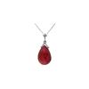 Image 1 : Genuine 8 ctw Ruby Necklace 14KT White Gold - REF-46V5W