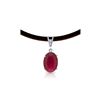 Image 1 : Genuine 7.71 ctw Ruby & Diamond Necklace 14KT White Gold - REF-84A2K