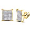 Image 1 : Diamond Kite Cluster Earrings 7/8 Cttw 10kt Yellow Gold