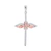 Image 1 : Diamond Angel Cross Faith Pendant 1/8 Cttw 10kt Two-tone Gold
