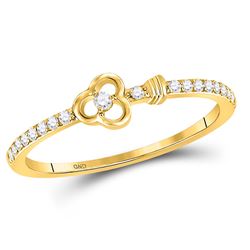 Diamond Stackable Key Ring 1/8 Cttw 10kt Yellow Gold