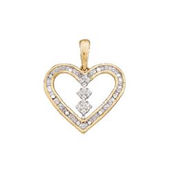 Diamond Heart Pendant 1/6 Cttw 10kt Yellow Gold