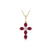 Image 1 : Genuine 1.75 ctw Ruby & Diamond Necklace 14KT Yellow Gold - REF-44W4Y