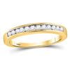 Image 1 : Round Channel-set Diamond Single Row Wedding Band 1/4 Cttw 14kt Yellow Gold